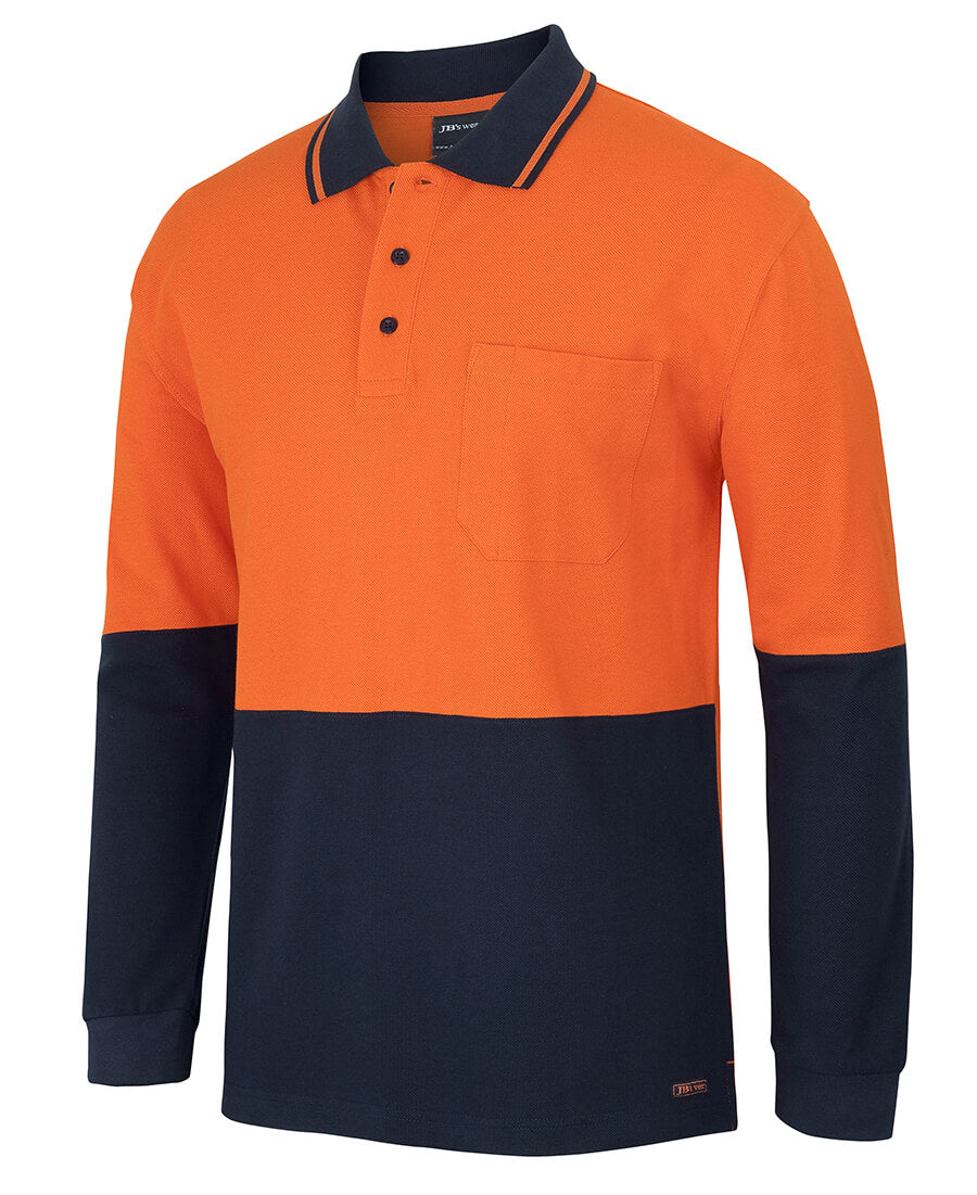 JB&#39;s Wear Hi Vis L/S Cotton Pique Trad Polo (6HVQL)