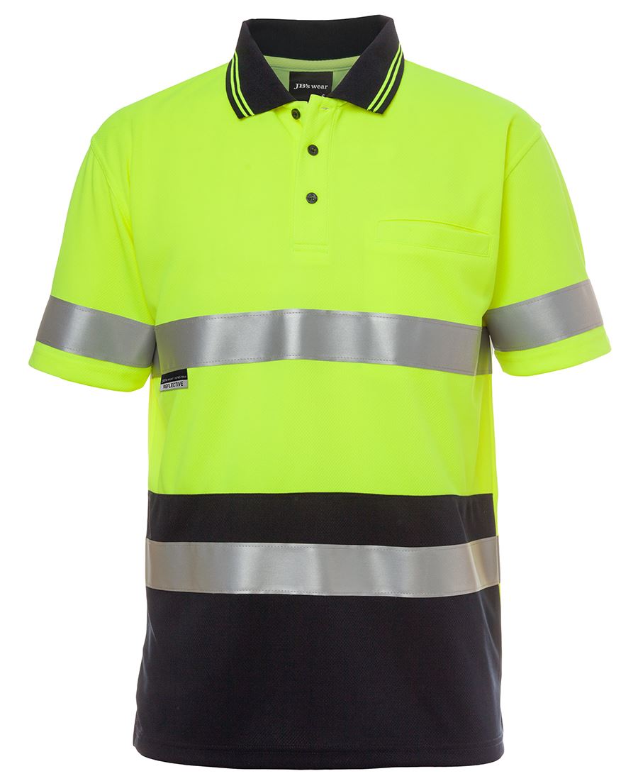 JB's Wear Hi Vis Short Sleeve (d+n) Traditional Polo - Adults (6HVST)