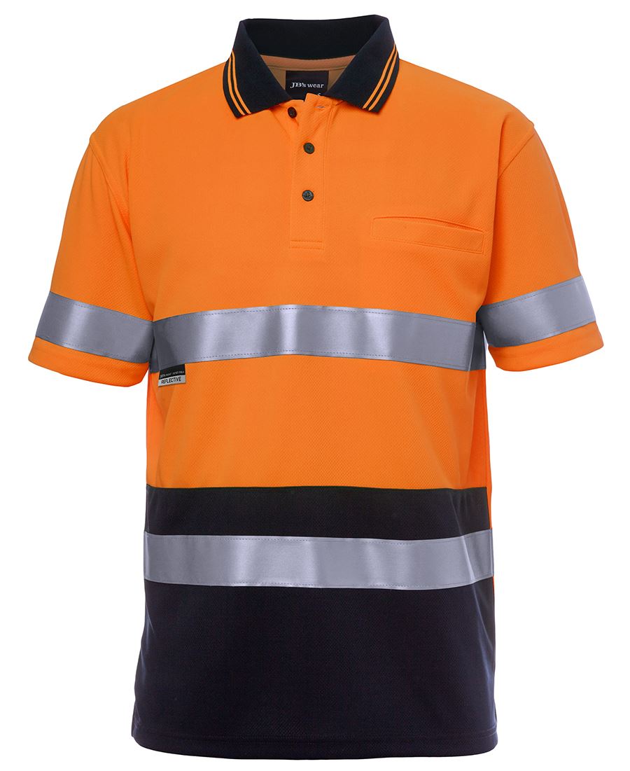 JB's Wear Hi Vis Short Sleeve (d+n) Traditional Polo - Adults (6HVST)