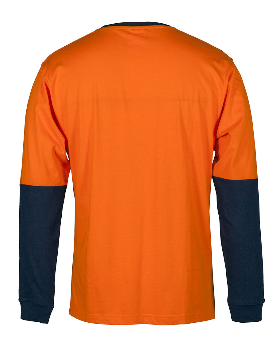 JB&#39;s Wear Hi Vis L/S Crew Neck Cotton T-Shirt (6HVTN)