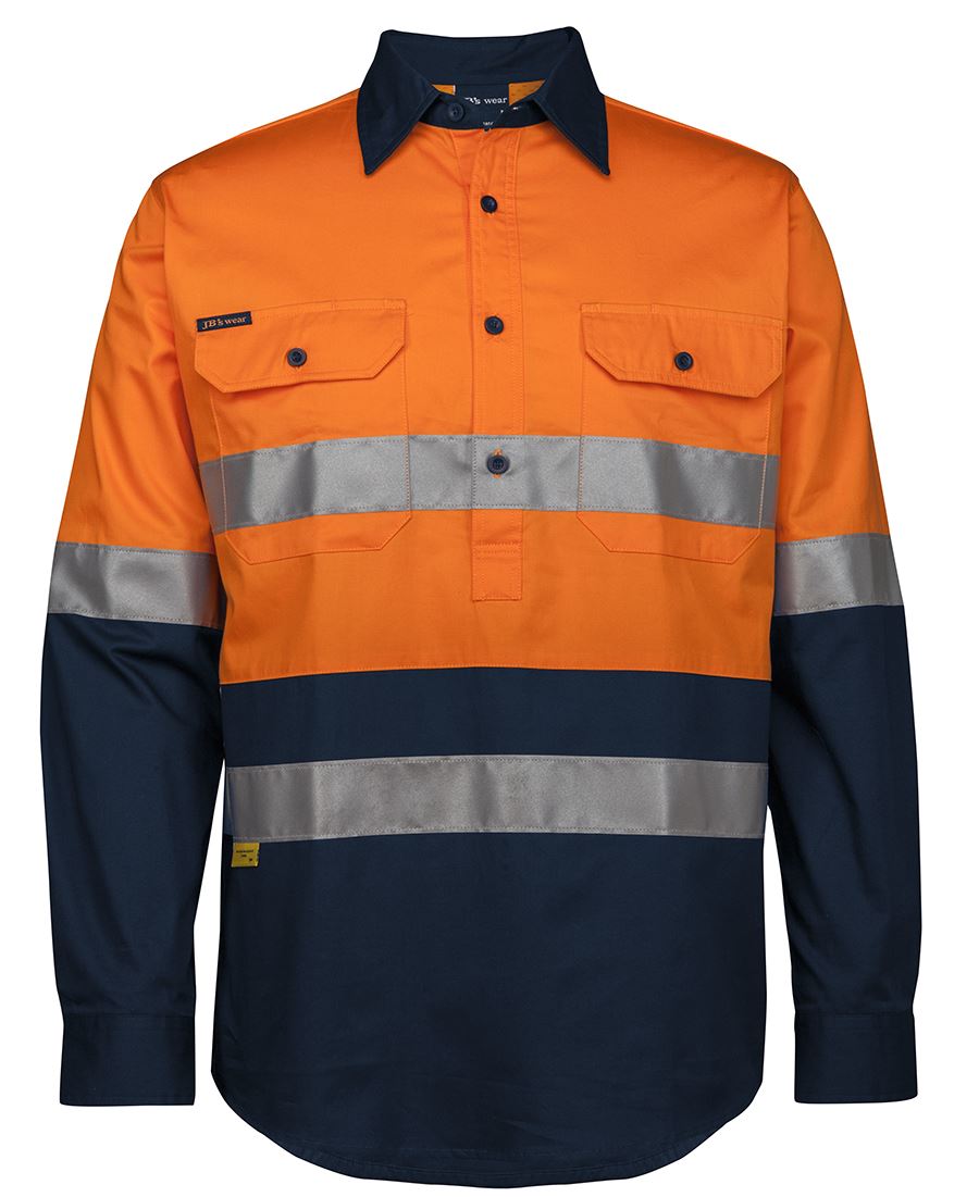 JB&#39;s Wear Hi Vis (D+N) Close Front L/S 150G Work Shirt (6HWCS)