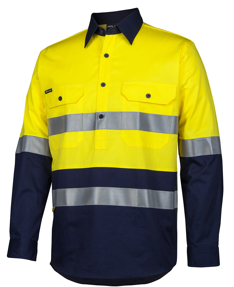 JB&#39;s Wear Hi Vis (D+N) Close Front L/S 150G Work Shirt (6HWCS)