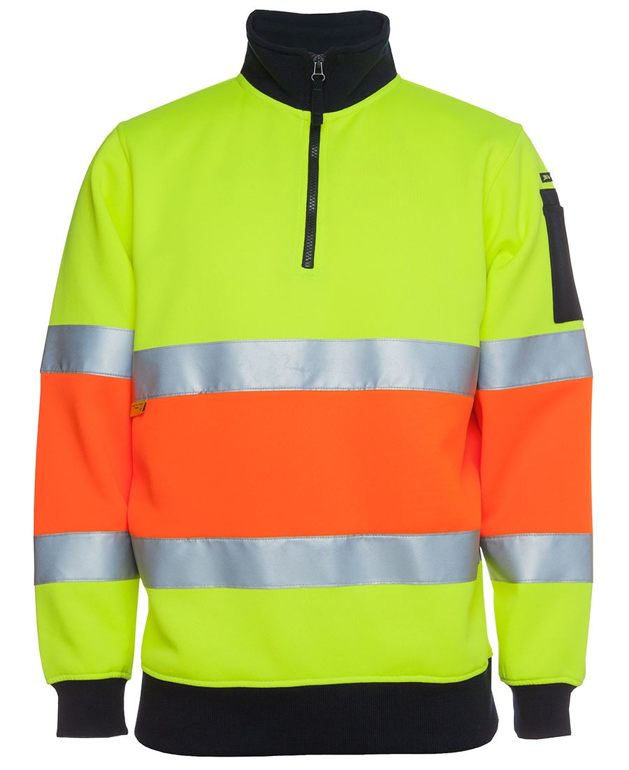 JB&#39;s Wear Hi Vis 1/2 Zip D+N Fleecy Sweat - Adults (6HZFS)