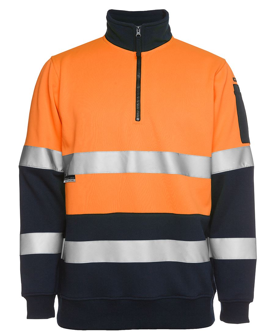 JB's Wear Hi Vis 1/2 Zip D+N Fleecy Sweat - Adults (6HZFS)