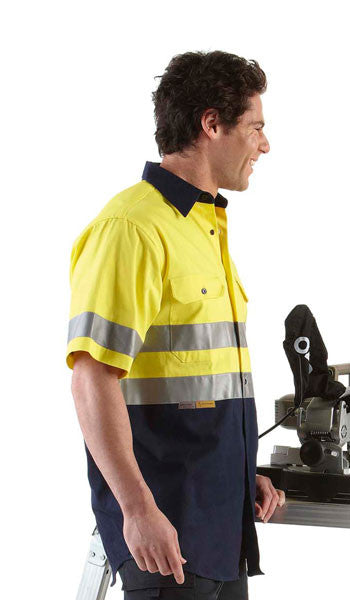 JB&#39;s Wear Hi Vis (D+N) Short Sleeve 190g Shirt - Adults (6HSS)