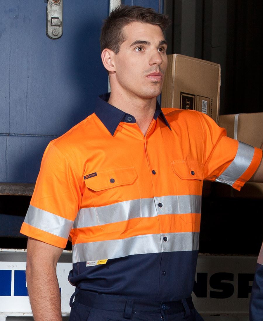 JB&#39;s Wear Hi Vis (D+N) Short Sleeve 190g Shirt - Adults (6HSS)