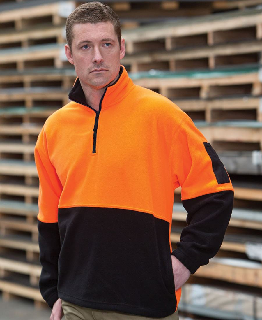 JB's Wear Hi Vis 1/2 Zip Polar Fleece - Adults (6HVPF)