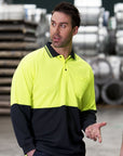 JB's Wear Hi Vis Long Sleeve Trad Polo - Adults (6HVPL)