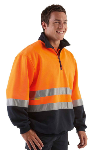 JB&#39;s Wear Hi Vis 1/2 Zip D+N Fleecy Sweat - Adults (6HZFS)