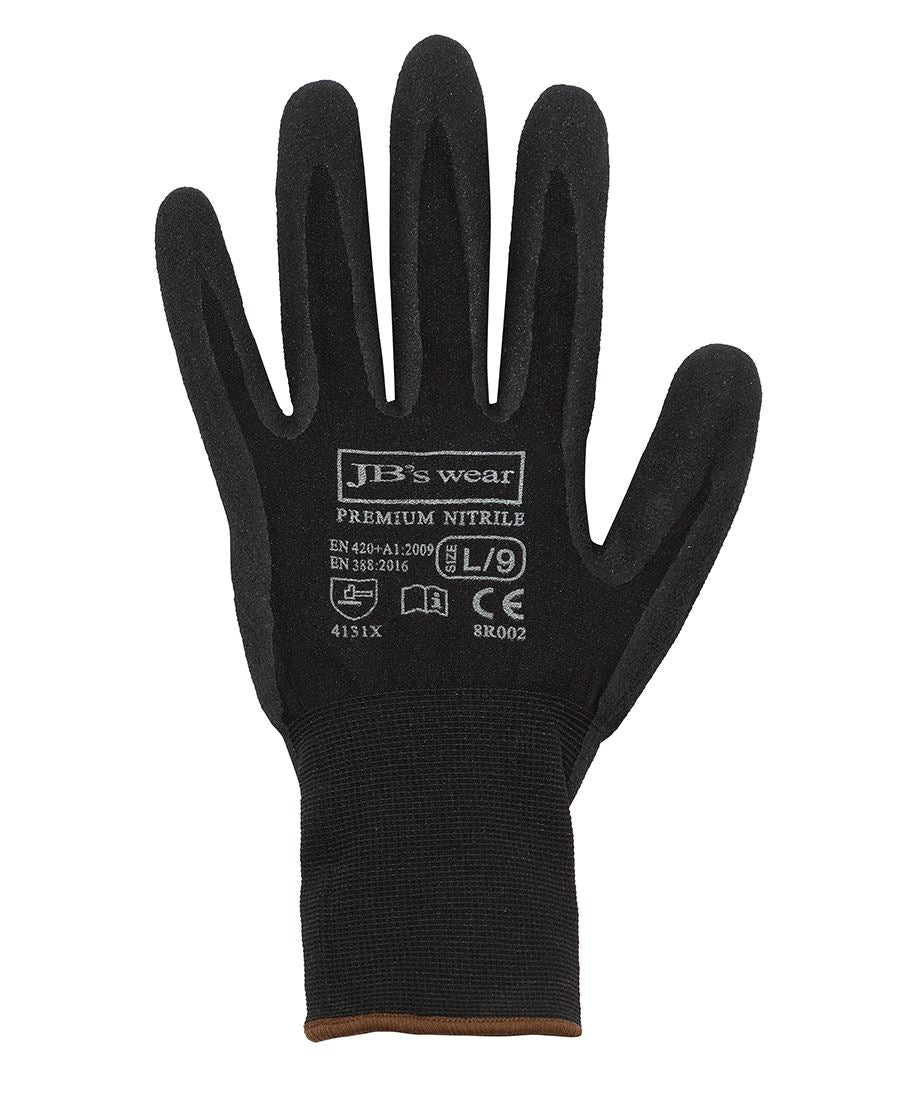 JB&#39;s Wear Premium Black Nitrile Glove 12 Pack (8R002)