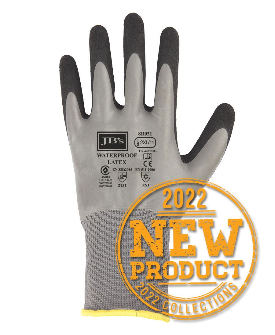 JB's Wear Waterproof Double Latex Coated Glove 5 Pack (8R031)