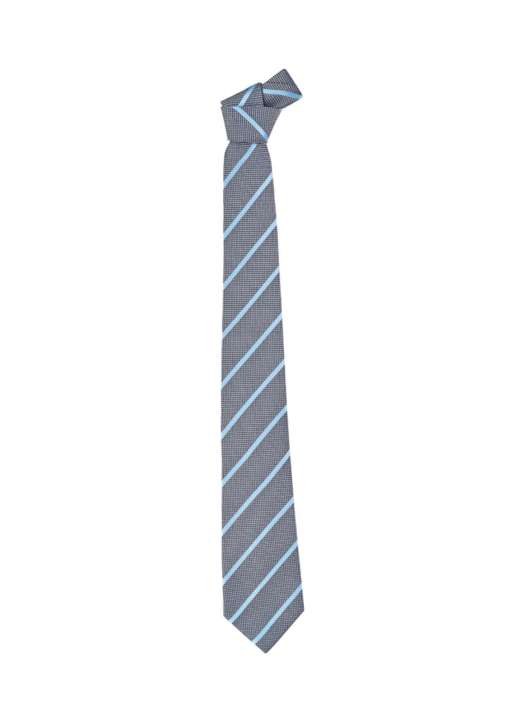 Biz Corporate Mens Single Contrast Stripe Tie (99102)-Clearance