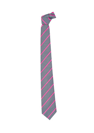 Biz Corporate Mens Single Contrast Stripe Tie (99102)-Clearance
