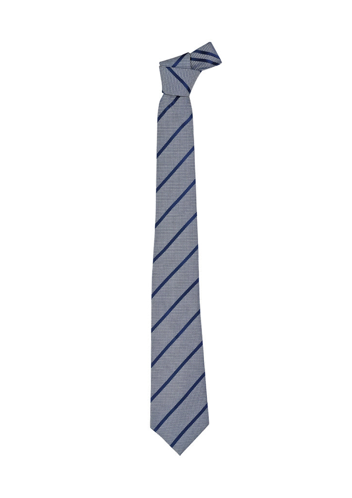 Biz Corporate Mens Single Contrast Stripe Tie (99102)-Clearance