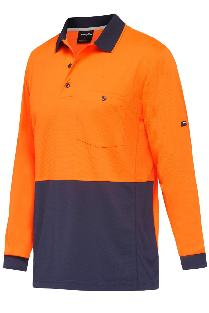 King Gee Hyperfreeze Spliced L/S Polo-(K54235)