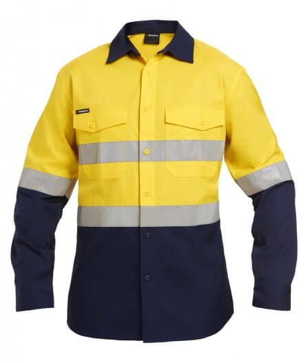 King Gee Workcool 2 Hi-Vis Reflective Spliced Shirt Long Sleeve (K54880)