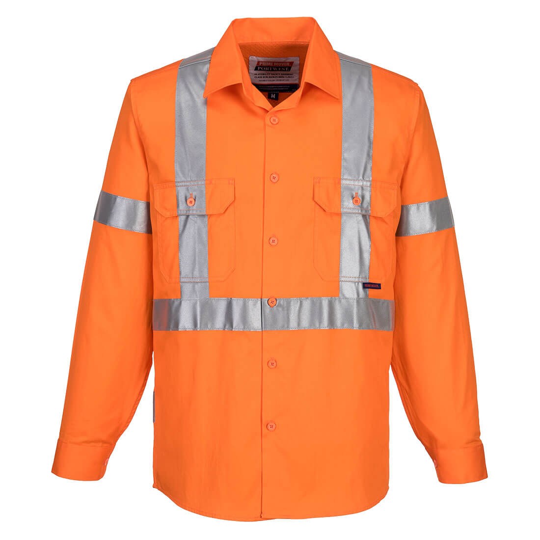 Portwest 100% Lightweight Cotton Long Sleeve Shirt with Cross Back Tape (MX301)