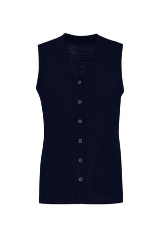 Biz Care Womens Button Front Knit Vest (CK961LV)