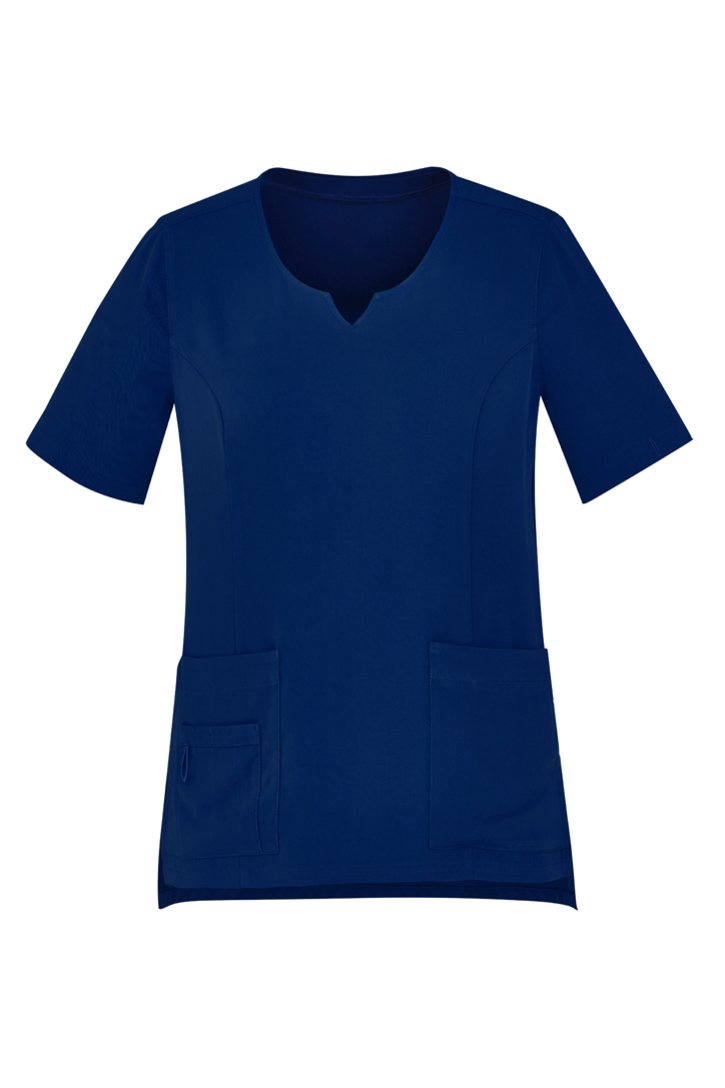 Biz Care Womens Avery Tailored Fit Round Neck Scrub Top (CST942LS)