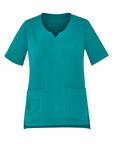 Biz Care Womens Avery Tailored Fit Round Neck Scrub Top (CST942LS)