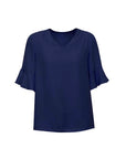Biz Corporate Womens Aria Fluted Sleeve Blouse (RB966LS)