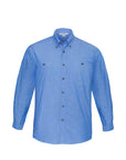 Biz Collection Mens Wrinkle Free Chambray Long Sleeve Shirt (SH112)