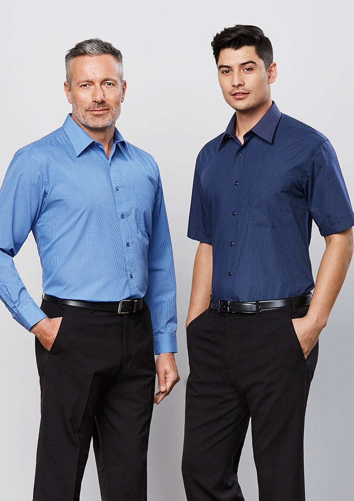 Biz Collection Mens Micro Check Long Sleeve Shirt (SH816) – allworkwear