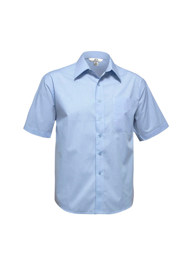 Biz Collection Mens Micro Check Short Sleeve Shirt (SH817)
