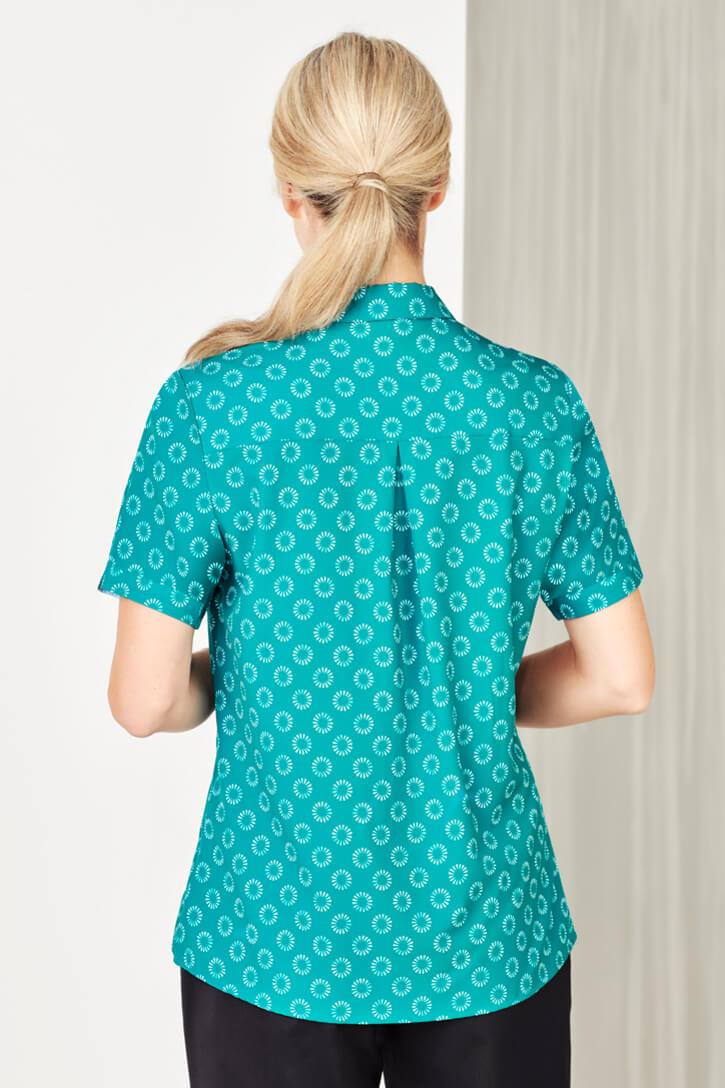 Biz Care Womens Florence Daisy Print Short Sleeve Shirt (CS948LS)