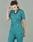 Biz Care Womens Riley Stretch Scrub Top- (CST043LS)