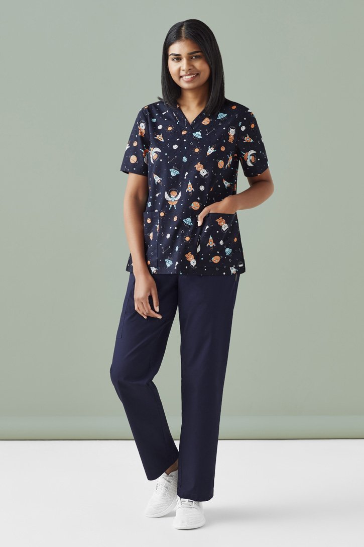 Biz-Care-Womens-Space-Party-Scrub-Top