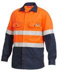 Hard Yakka Shieldtec Fr Hi-Visibility Two Tone Open Front Long Sleeve Shirt With Fr Tape (Y04350)