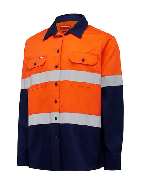 Hard Yakka L/Sl Hi Vis L/Weight 2 Tone Ventilated Shirt W/Tape (Y08805)