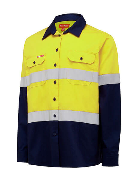 Hard Yakka L/Sl Hi Vis L/Weight 2 Tone Ventilated Shirt W/Tape (Y08805)