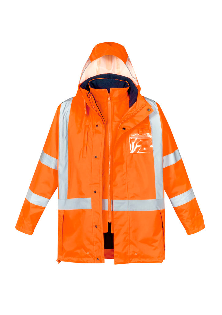 Syzmik Mens Hi Vis X Back Taped 4 in 1 Waterproof Jacket- (ZJ616)