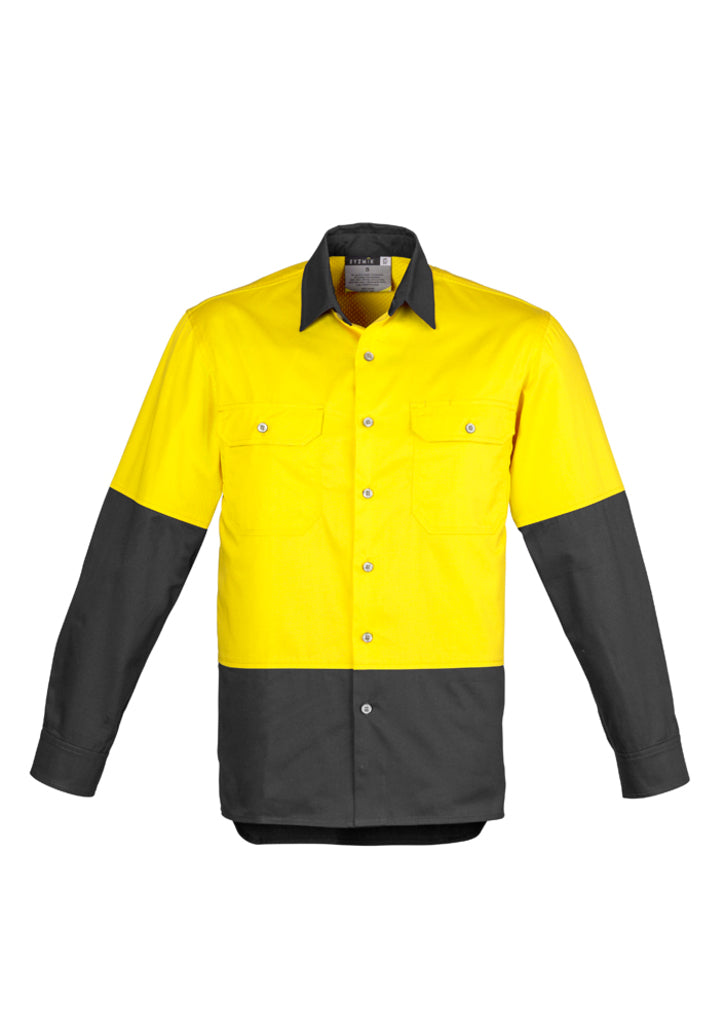 Syzmik Mens Industrial Long Sleeve Shirt -(ZW122)