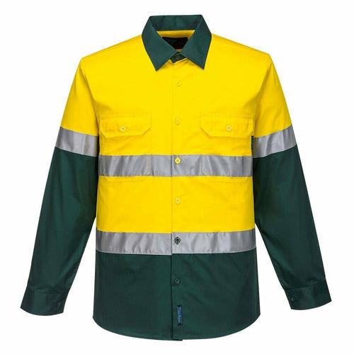 Portwest Hi Vis Two Tone Lightweight Long Sleeve Shirt With Tape (MA801)