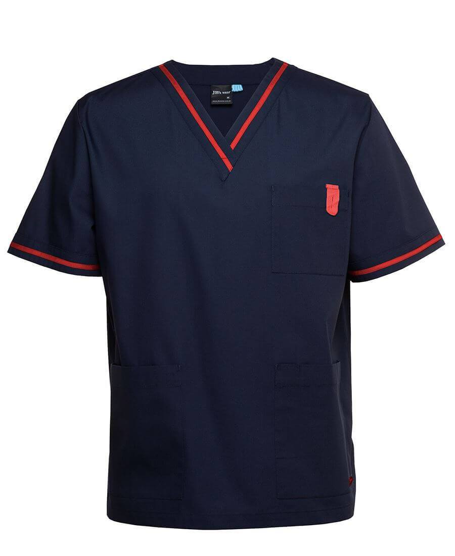 JB's Wear Contrast Unisex Scrubs Top (4SCT)