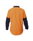 Hard Yakka Hi-visibility Two Tone Cotton Drill Closed Front Shirt With Gusset Long Sleeve (Y07984)