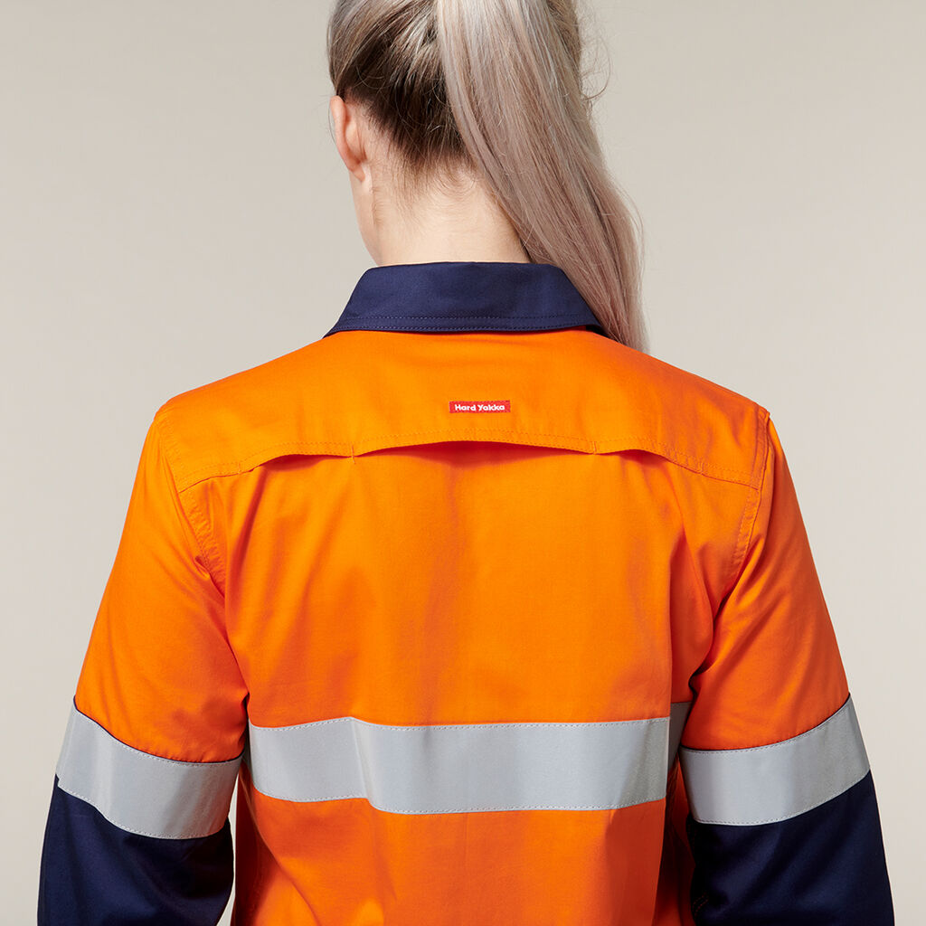 Hard Yakka L/Sl Hi Vis L/Weight 2 Tone Ventilated Shirt W/Tape (Y08805)