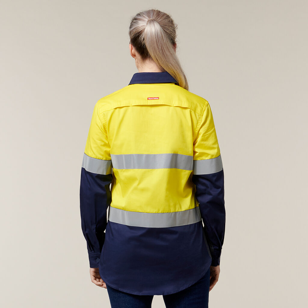 Hard Yakka L/Sl Hi Vis L/Weight 2 Tone Ventilated Shirt W/Tape (Y08805)