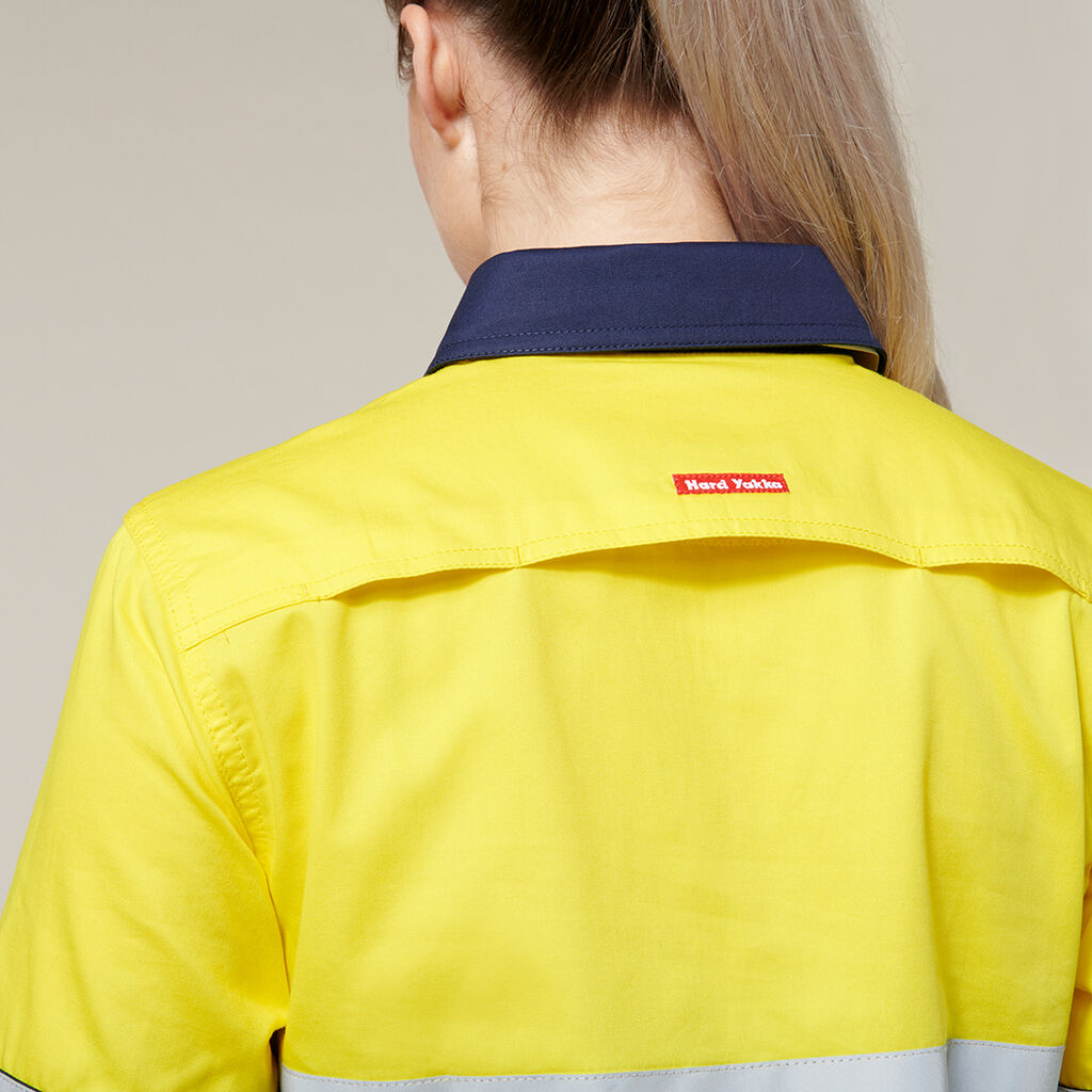 Hard Yakka L/Sl Hi Vis L/Weight 2 Tone Ventilated Shirt W/Tape (Y08805)